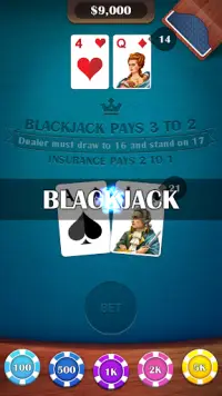 Blackjack 21 - casino card game Screen Shot 2