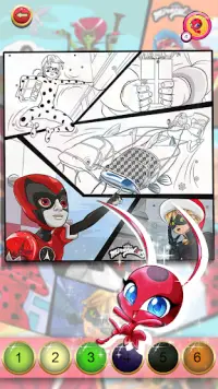 Miraculous Ladybug & Cat Noir. Warnai dengan angka Screen Shot 6