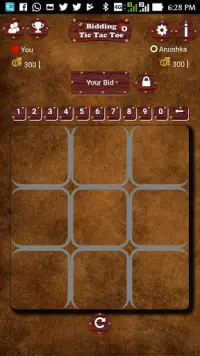 Bidding Tic Tac Toe - Brain Refreshing Game Screen Shot 1