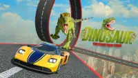dinosaurio coche persecución rampa acrobacias Screen Shot 1