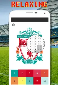 Logo de fútbol para colorear por número Pixel Art Screen Shot 1