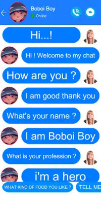 Boboi Boy Video Call & Chat Screen Shot 2