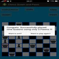 Chess Queen and Pawn Problem Screen Shot 1