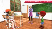 Halo Gila Horor Sekolah Guru 3D: Seram Game Screen Shot 0