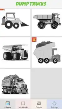 Pixel Art Dump Trucks - Color By Number Screen Shot 1