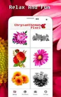 Crisantemo Flor Color Por Número - Pixel Art Screen Shot 3