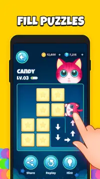 Kitty One Line - Stroke Fill Block Puzzle Game Screen Shot 0