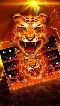 Огонь тигр клавиатура тема Screen Shot 0