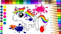 Einhorn-Färbung : Little Pony Coloring für Kinder Screen Shot 1
