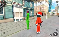 Santa Claus Stickman - Rope Hero Gangster Crime Screen Shot 11