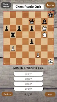 Chess Puzzle Quiz - Chess Puzzle for Beginners Screen Shot 2