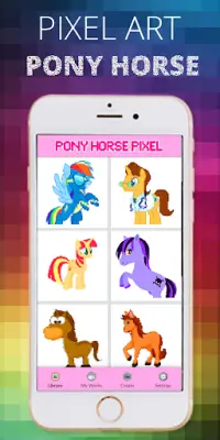 Pony Horse Pixel Coloring By Number Screen Shot 0