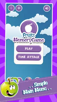 Jogo de Memória de Frutas Screen Shot 0