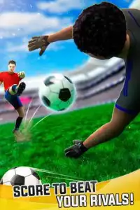Футбол Команда Забить Гол: Футболист и Вратарь Screen Shot 2