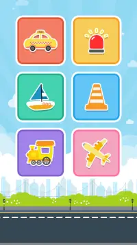 自動車遊び - パトカー、消防車、電車、飛行機の学習ゲーム Screen Shot 1