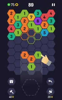UP 9 – Hexa-Puzzle! Verschmelzen Sie Zahlen bis 9 Screen Shot 1