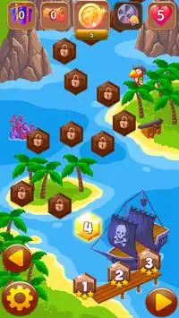 Pirate Treasure Crush - Match 3 Puzzle Game Screen Shot 2