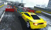 雪のタクシー駐車Sim 3D 2017 Screen Shot 4