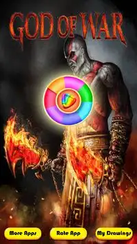 coloring the god of Warrior hero kratos Screen Shot 0