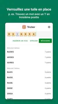 Tricher au SCRABBLE : appli de Screen Shot 1