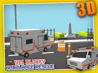 Blocky 911 Ambulance Rescue 3D Screen Shot 8