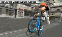 Bicycle Rider Racer Throw Paper in Bicycle Games Screen Shot 1
