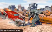 Road zombies smashing car killing games Screen Shot 3