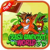 Bandicoot Crash Surfer Fox on the Crossy Road 3D