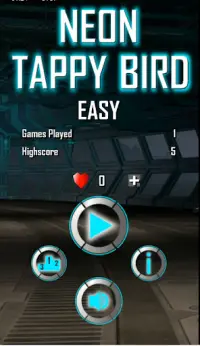 Neon Tappy Bird - One Tap Game - Flying Bird Screen Shot 1