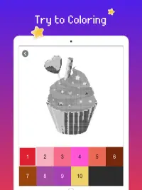 Snoep kleur op nummer: Pixel art cupcake Screen Shot 7