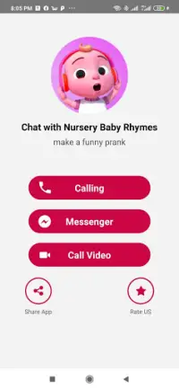 fake video call Nursery Baby Rhymes kid Songs Screen Shot 0