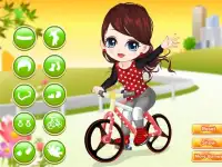 The little girl learn bicycle Screen Shot 4