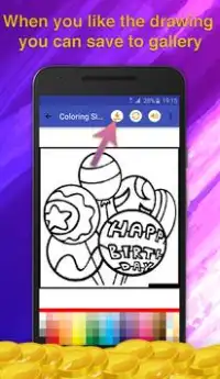 Happy birthday Coloring Page Screen Shot 4