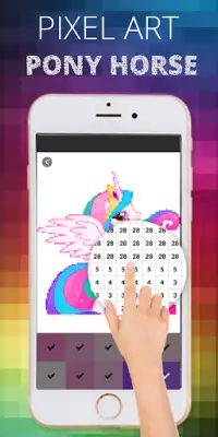 Pony Horse Pixel Coloring By Number Screen Shot 2