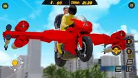 Flying Robot Bike Hero - Vegas Crime City Games Screen Shot 1