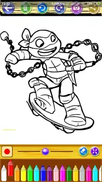 Coloring Ninja Power Turtle Screen Shot 0