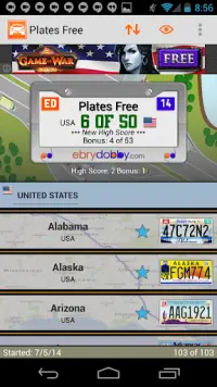 Plates Free Family Travel Game Screen Shot 0