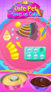 Cute Pet Dress Up Cakes - Rainbow Baking Games Screen Shot 3