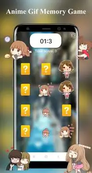 Memory Game: Brain Training with Anime Gif Sticker Screen Shot 1