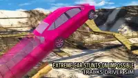 Extreme Car Stunts on Impossible Tracks Driver Sim Screen Shot 2