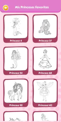 Princesses to paint and color Screen Shot 1