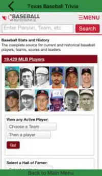Texas Baseball Trivia Screen Shot 2