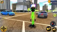 Super Stickman Green Rope Hero: Crime City Screen Shot 0