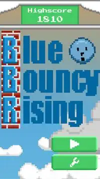 Blue Bouncy Rising - Skill Game Screen Shot 5