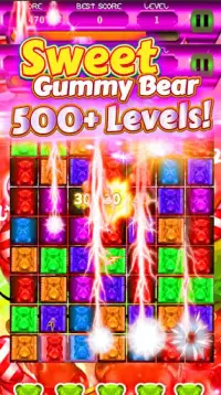 Sweet Gummy Bear - Gratis Match 3-spel Screen Shot 2