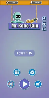 Mr Robo Gun : Bullets Ricochet Puzzle Screen Shot 0