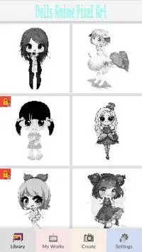 Dolls Anime Pixel Art - Color By Number Screen Shot 3