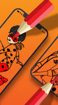lady bug coloring cartoon cat game Screen Shot 3