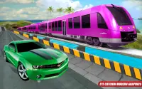 Car vs Train: High Speed Racing Game Screen Shot 1