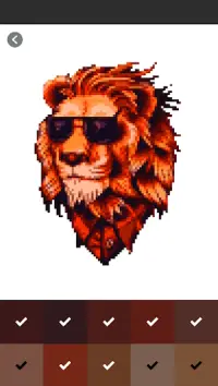 Tiger and Lion Pixel Art Coloring By Number Screen Shot 7
